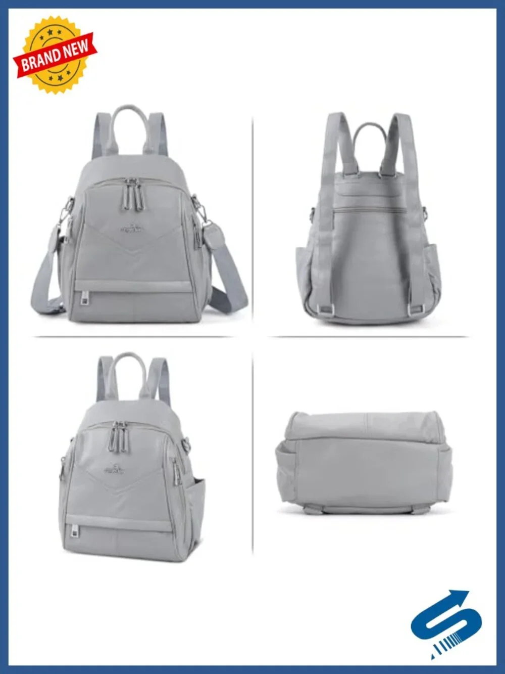 Women's Vegan Leather Mini Backpack Purse with Adjustable Strap, Lightweight